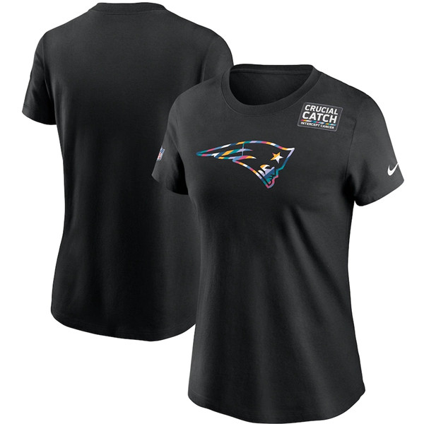 Women's New England Patriots Black NFL 2020 Sideline Crucial Catch Performance T-Shirt(Run Small) Women's New England Patriots Black NFL 2020 Sideline Crucial Catch Performance T-Shirt(Run Small)